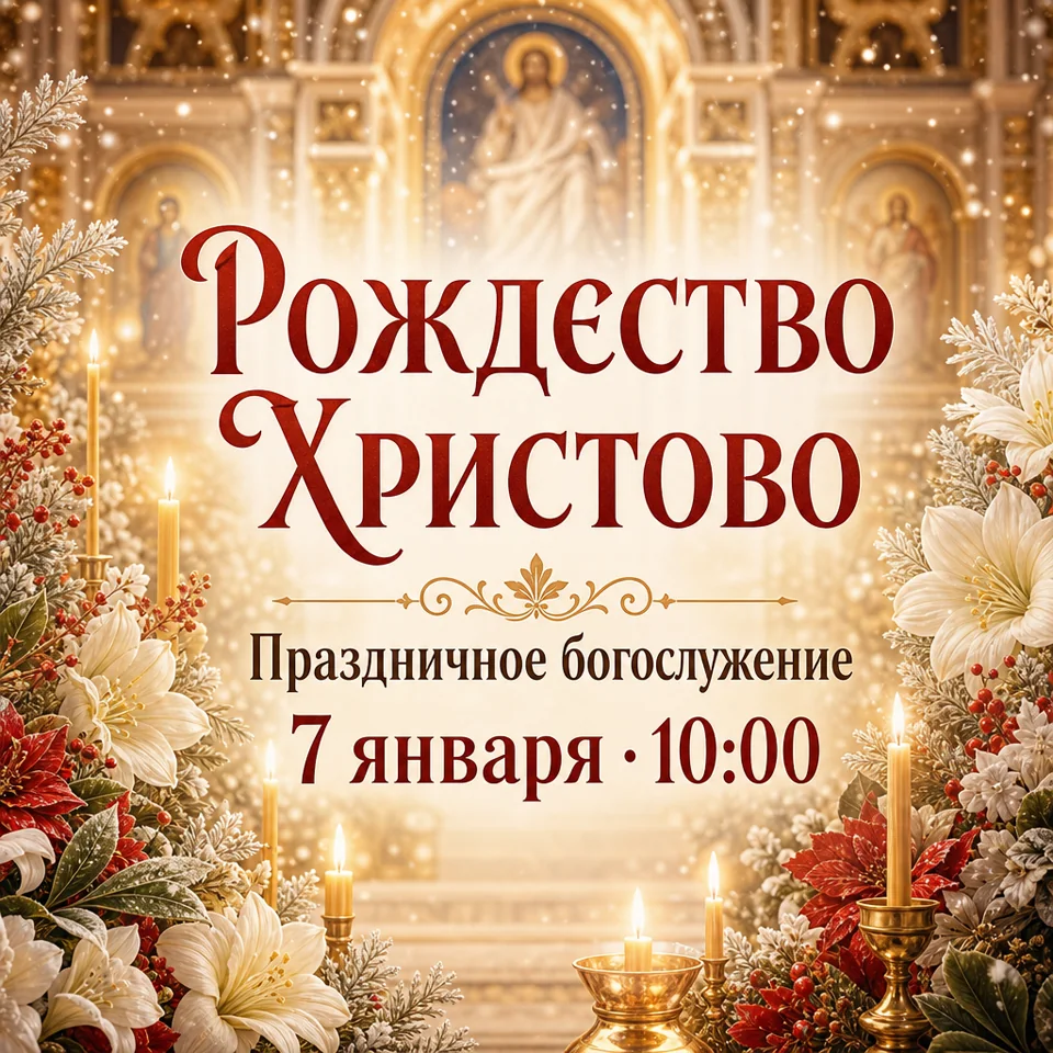 Рождество Христово — готовая картинка с русским текстом