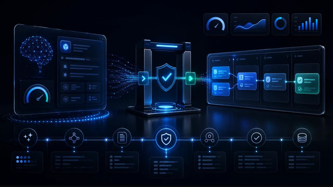 Human-in-the-loop контур: AI готовит действие, человек проверяет и подтверждает результат
