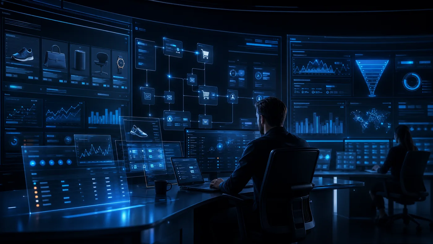 E-commerce command center: карточки товаров, реклама, CRM заявки и аналитика продаж